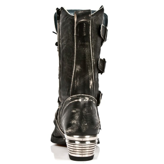 New Rock Men's Grey Dallas Leather Boots- M.7993-S3