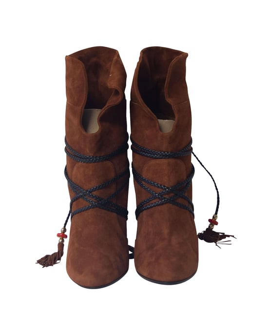 Aquazzura Moonshine Laarzen met Strik in Bruin Suède - Image 2