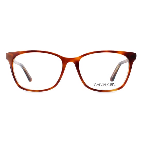 Calvin Klein Rectangle Unisex Brown Tortoise Glasses