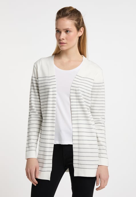 Dreimaster Vest Dames Wol wit grijs gemêleerd - Image 3