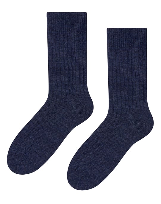 Steven - Heren Alpaca Wol Sokken - 1 Paar Warme Gebreide Boot Sokken voor Winter - Marine - Image 1