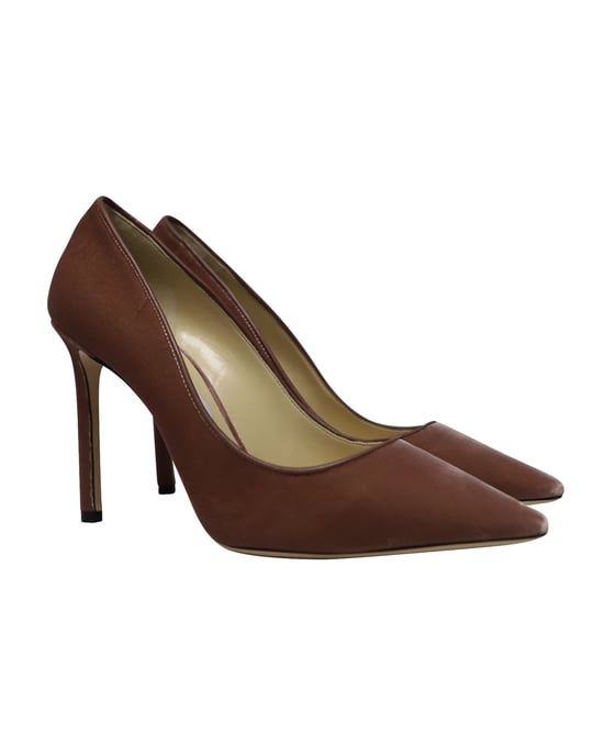 Jimmy Choo Romy 100 Pumps in Roze Velvet - Image 3