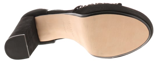 Ted Baker Dames Hakken Bexins Suède Lederen Platform Blokhak Peep Toe Zwart - Image 5