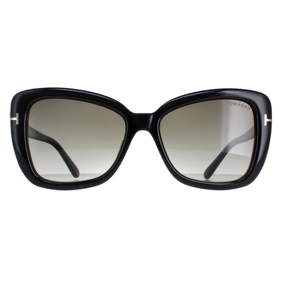 Tom Ford Square Womens Shiny Black Smoke Gradient Maeve FT1008