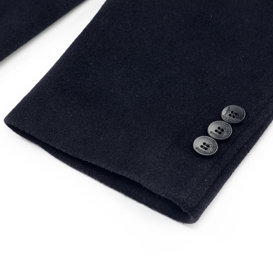 Heren Knielange Winter Wollen Jas Slim Fit Turn-Down Kraag Zakelijke Jassen Blauw - Image 5