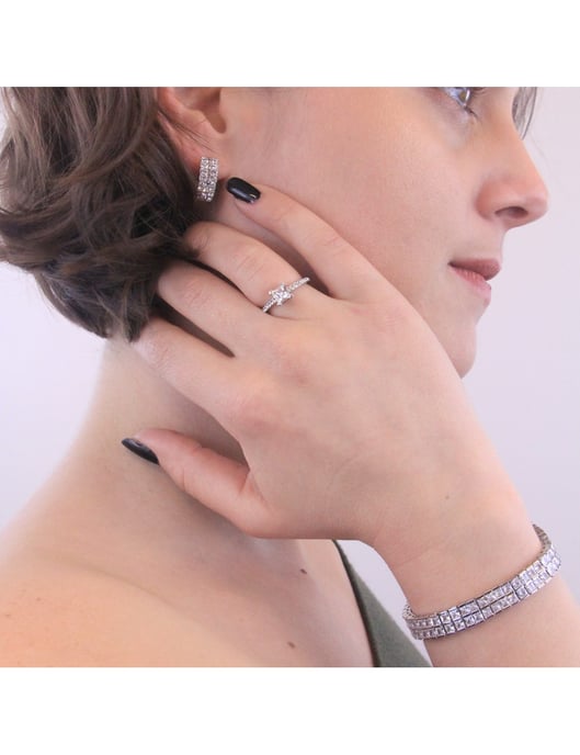 Eenvoudige vierkante ring - Oostenrijks kristal - Image 2