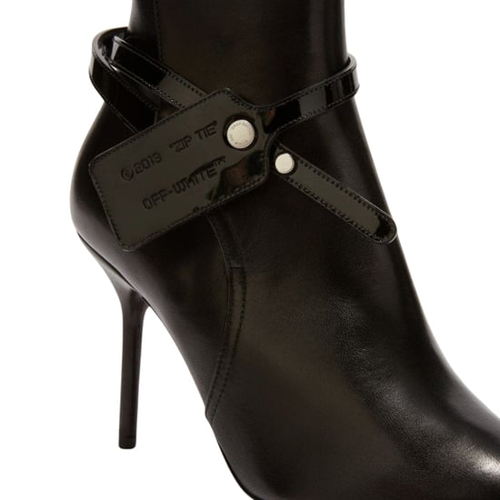 Off-White Nappa Calf Zip Tie Black Ankle Boots