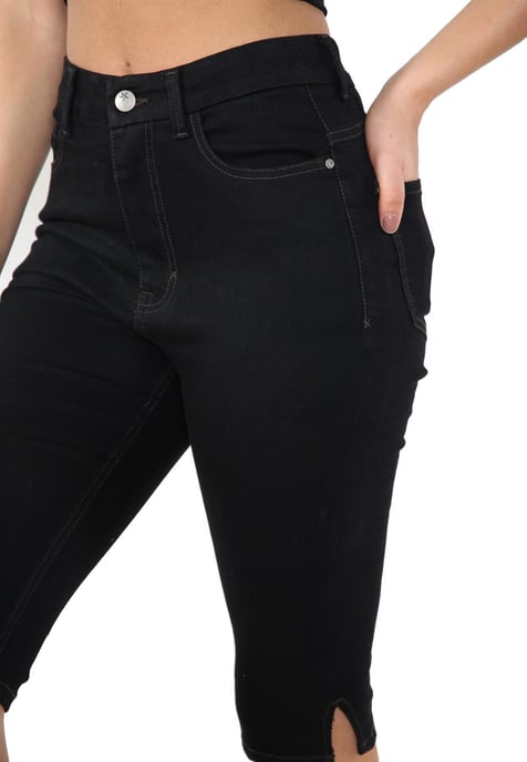MYT Magic Shaping denim short met hoge taille voor dames, zwart - Image 5