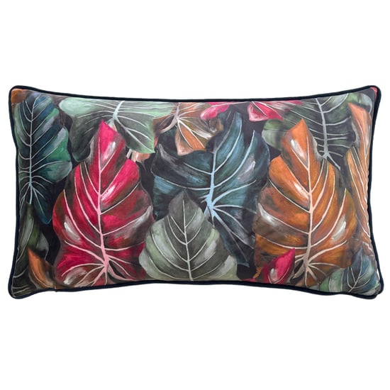 Wylder Tropics Mogori Leafage Piped Velvet Cushion Cover