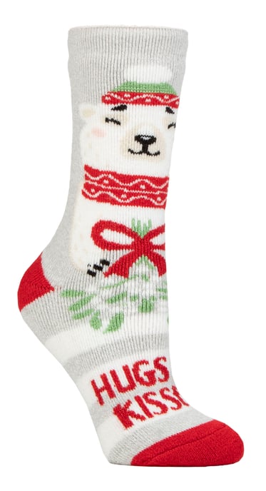 Dames Gezellige Novelty Sokken | Heat Holders Lite | Kerstsokken voor Vrouwen | Cadeau voor Haar Sokken - Hugs&Kisses - Image 1