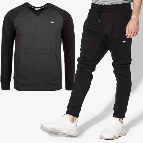 Nike Sportswear Optic Heren Fleece Crew Trainingspak in Zwart - Image 1