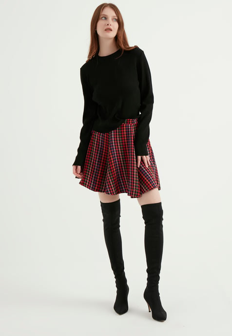Patterned Mini Skirt
