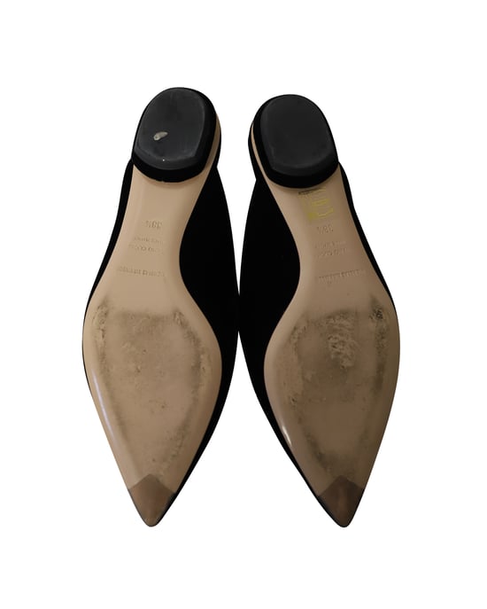 Nicholas Kirkwood Beya Flat Mules in Zwarte Fluweel - Image 5