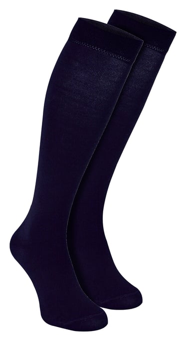 Set van 2 ademende kniehoge bamboesokken voor heren - Marineblauw - Image 1