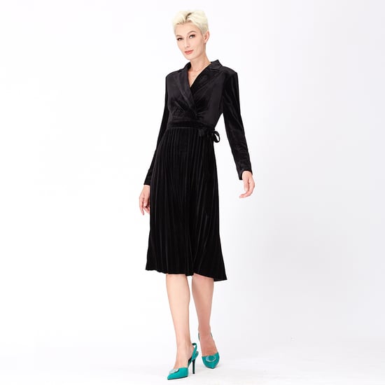 Velvet wrap effect -jurk - Image 3