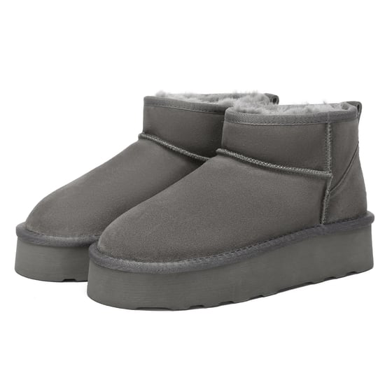 EVER AU Women Heron Ultra Mini Platform Boots - Grey