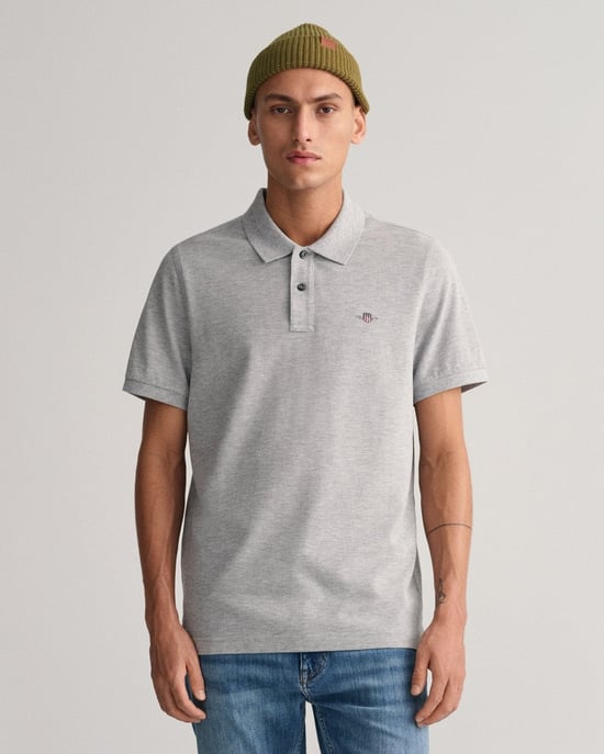 GANT Mens Regular Fit Short Sleeve Shield Logo Pique Polo