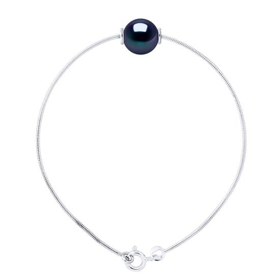 Mesh Bracelet Serpentine Round Freshwater Pearl and White 9-10 mm 925