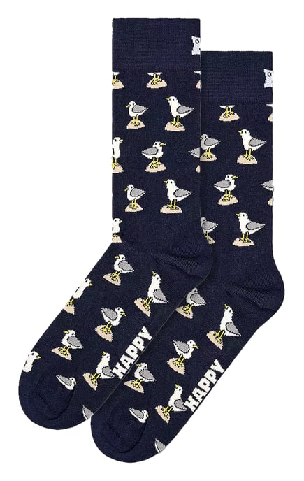 Happy Socks - Meeuw Sokken | Novelty Print Sokken in Marineblauw - Marineblauw - Image 1