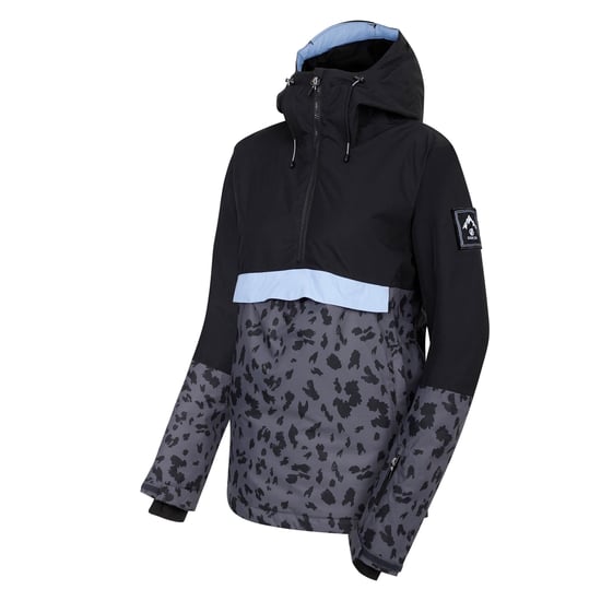 Dare 2B Dames/Dames Snowburst Leopard Print Overhead Ski Jas (Zwart/Ebbehoutgrijs) - Image 3