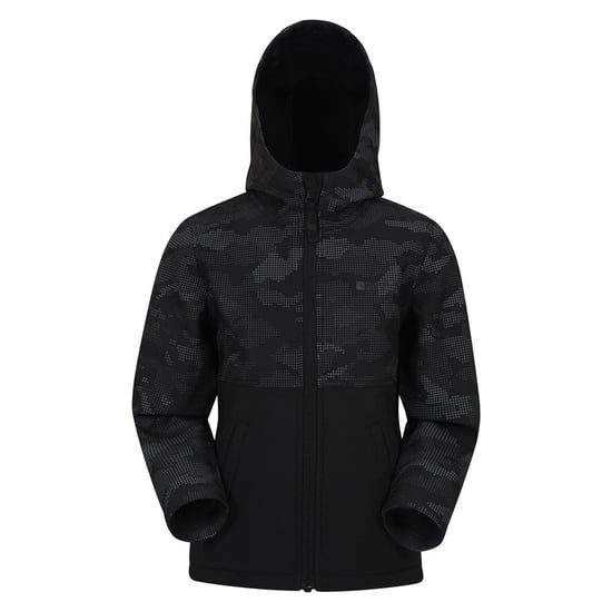 Mountain Warehouse Kinder/Kids Exodus Camo Soft Shell Jas (Zwart) - Image 1