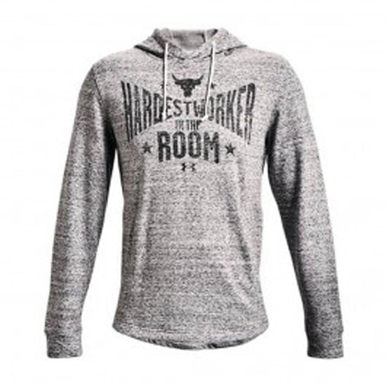 Under Armour Project Rock Mens Grey Terry Hoodie