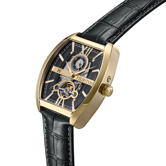 Heritor Automatische Masterson Semi-Skelet Veelzijdige Leren Band Horloge - Image 2