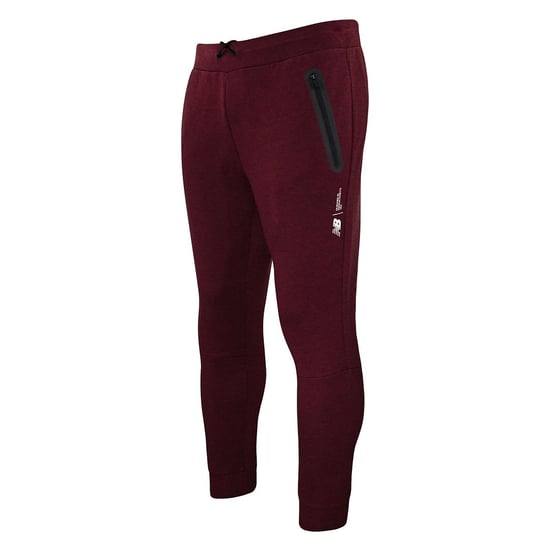 New Balance Logo Burgundy Mens Fortitech Fleece Stretch Track Pants MP11143 GTH