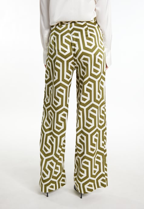 Dreimaster Stof broek Dames Gebroken wit olijf - Image 4