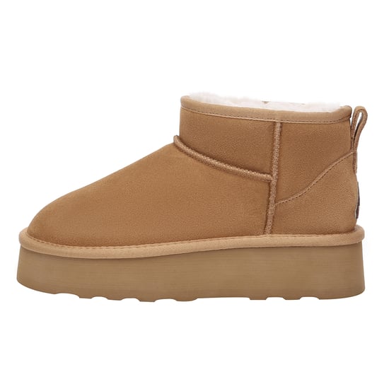 EVER AU Women Heron Ultra Mini Platform Boots - Chestnut