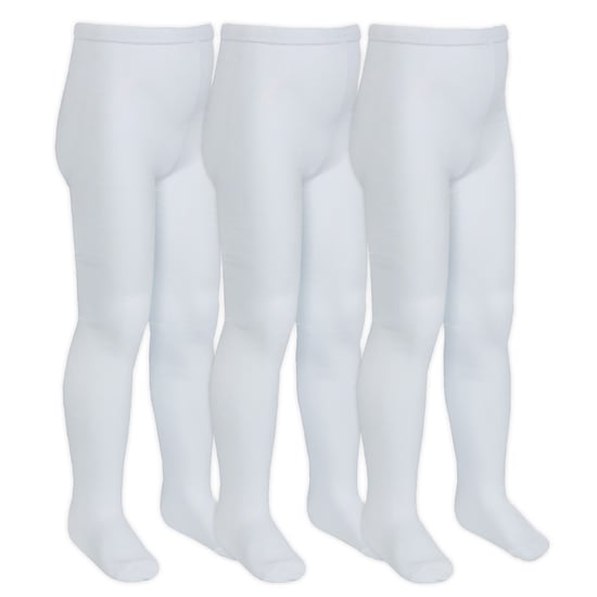 Sock Snob - 3 Paar Meisjes Bamboe Panty's Multipack | Effen Panty's voor School - Wit - Image 1
