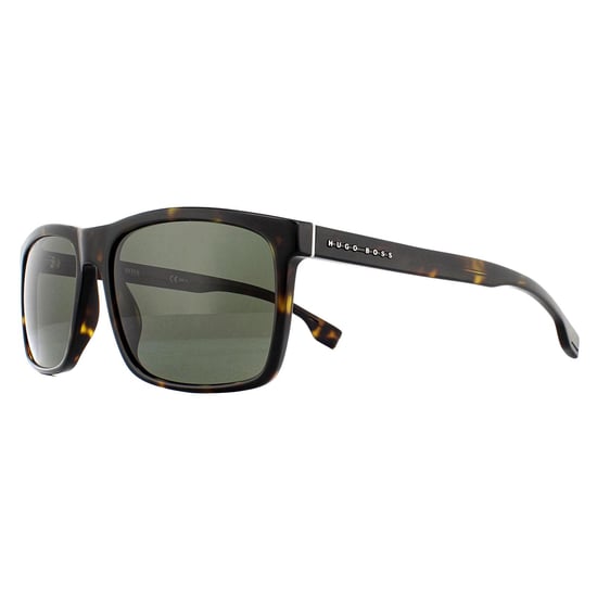Hugo Boss Rectangle Mens Dark Havana Green Sunglasses