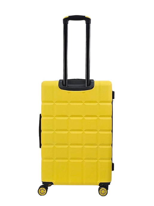 Yellow Hard Shell Classic 8 Wheel Cabin Luggage Case Travel Suitcases