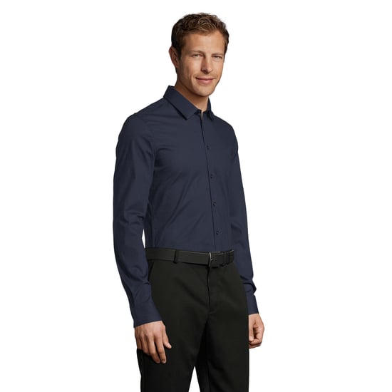 SOLS Heren Blake Stretch Shirt Met Lange Mouwen (Donkerblauw) - Image 4