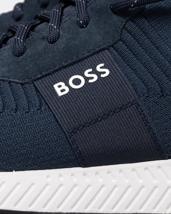 BOSS Orange Titanium_Runn Mens Structured-Knit Sock Trainers With Branding NOS - Image 3