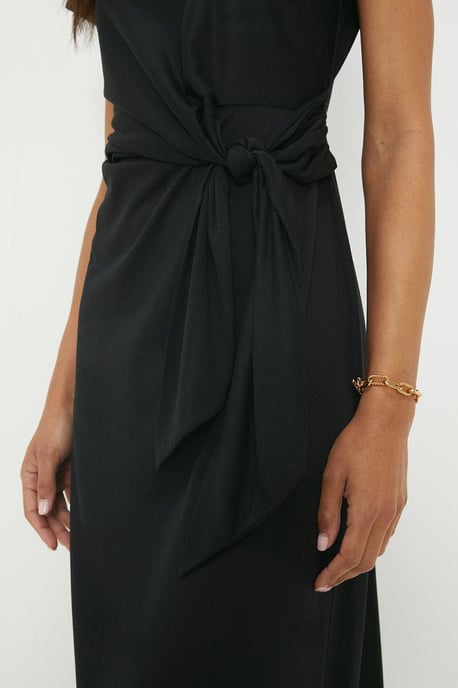 Tie Detail Short Sleeve Midi Dress - Image 2