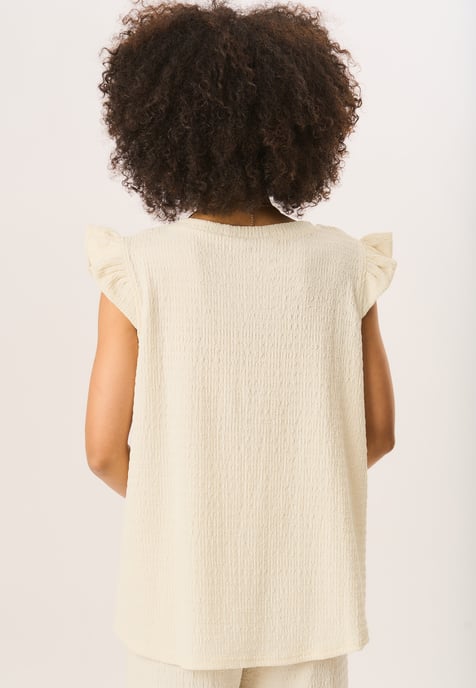 Frill Sleeves Textured Oversized Top