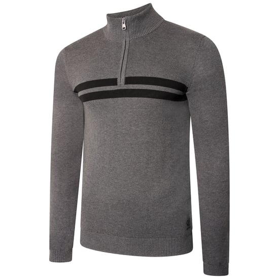 Dare 2B Mens Unite Us Knitted Half Zip Sweatshirt (Charcoal Grey/Black)