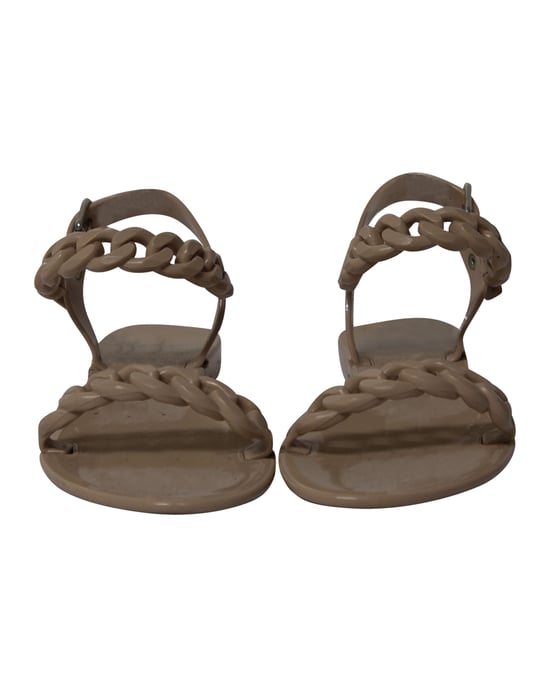 Givenchy Jelly Plate Chain Flat Sandals in Beige Plastic - Image 2