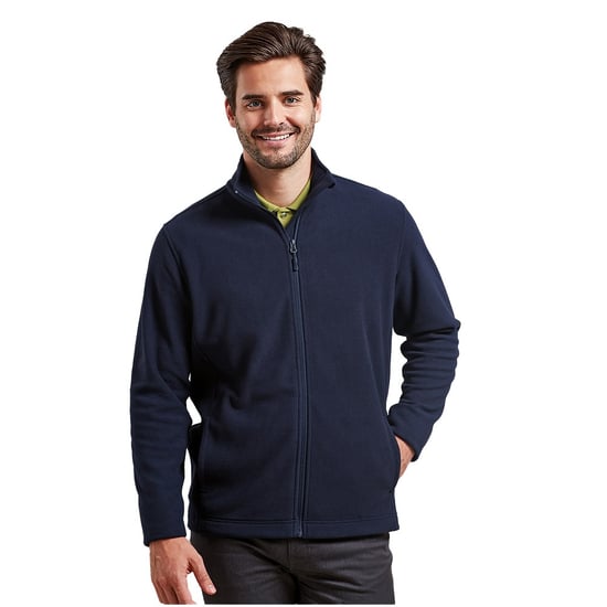Premier Mens Recyclight Microfleece Full Zip Jacket (Navy)