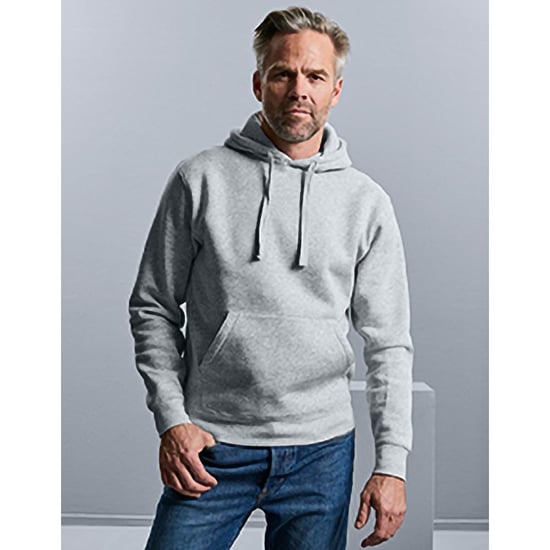 Russell Heren Authentieke Hooded Sweatshirt / Hoodie (Licht Oxford) - Image 4