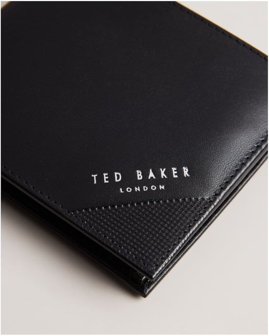 Ted Baker Prugs Heren Gegraveerde Hoek Leren Bifold Munt Portemonnee - Image 2