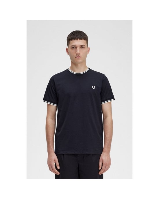 Fred Perry Twin Getipt Zwart T-Shirt - Image 1