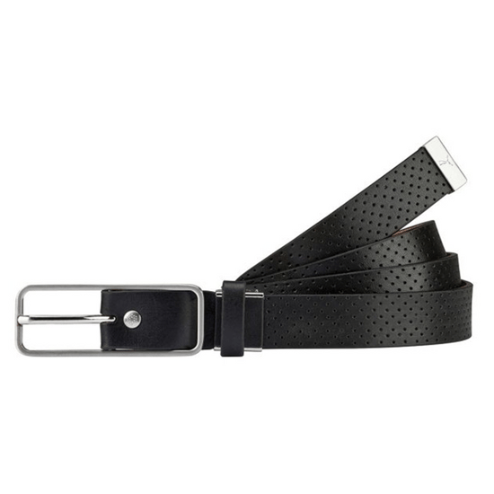 Puma Dimple Cut To Length Adults Black Golf Leather Belt 053007 01