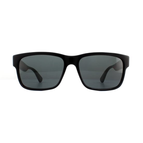 Gucci Rectangle Mens Black Green Red Grey Sunglasses