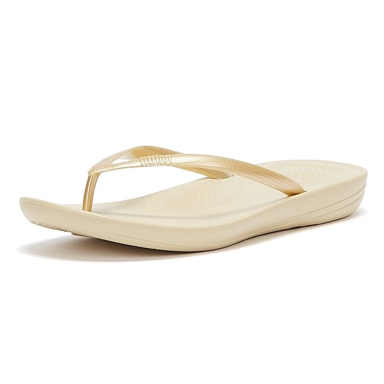 Fitflop IQushion Ergonomische Dames Gouden Teenslippers - Image 3