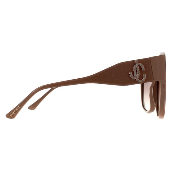 Jimmy Choo Square Womens Nude Glitter Brown Gradient Sunglasses