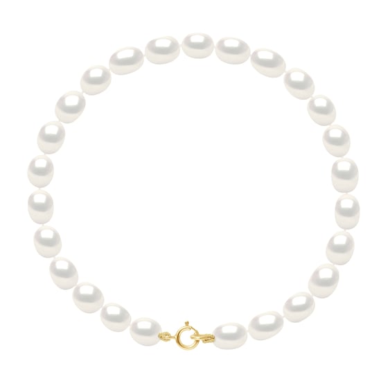 Bracelet of Real Cultured Freshwater Pearls Grain of Rice 4-5 mm