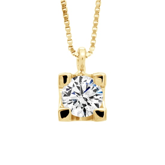 DIADEMA - Necklace with Diamonds - Yellow Gold - Venetian Chain