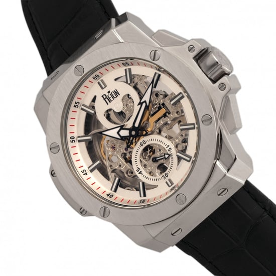 Reign Commodus Automatic Skeleton Leather-Band Watch